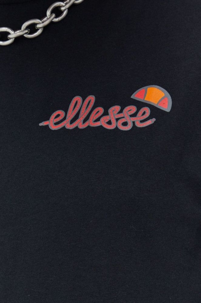 Бавовняна футболка Ellesse колір чорний з принтом фото 5
