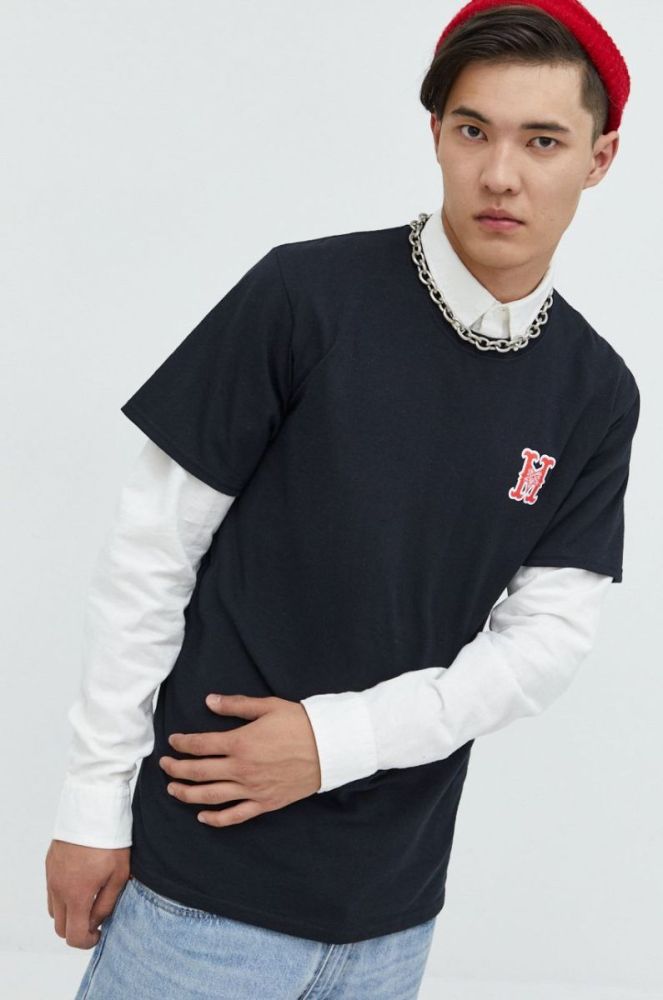 Бавовняна футболка HUF X Trasher колір чорний з принтом (2494550) фото 3