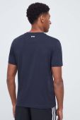 Бавовняна футболка BOSS BOSS ATHLEISURE з принтом колір темно-синій