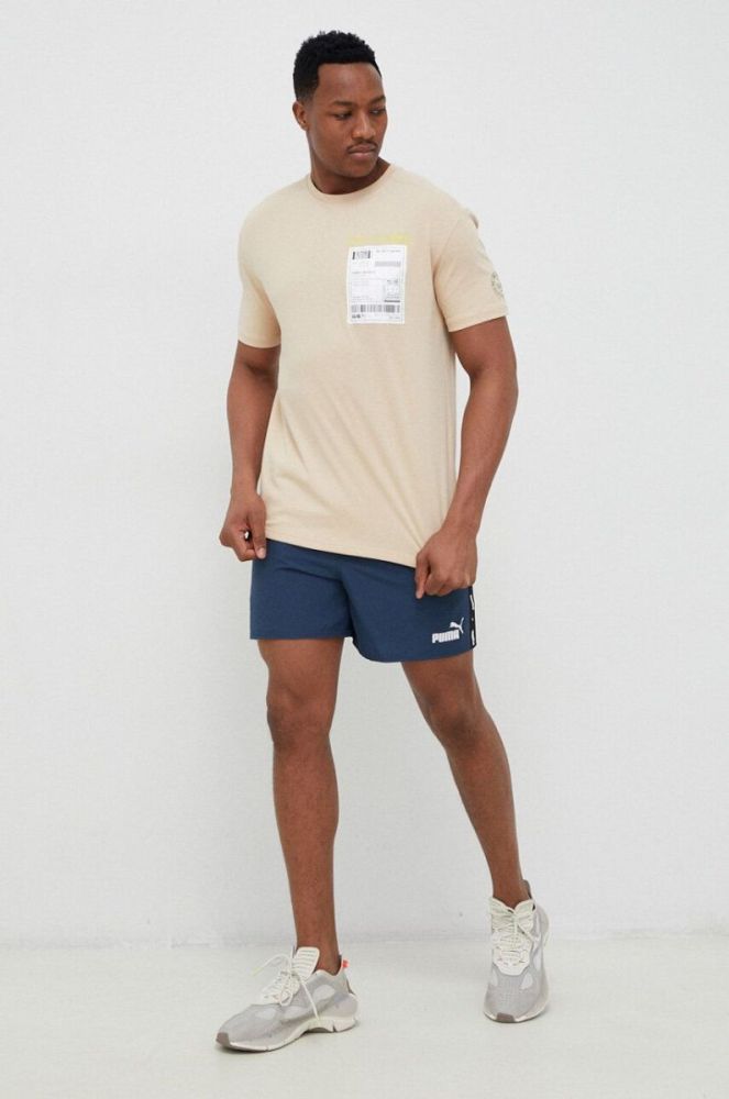 Бавовняна футболка Puma колір бежевий з аплікацією 536315-01 фото 2