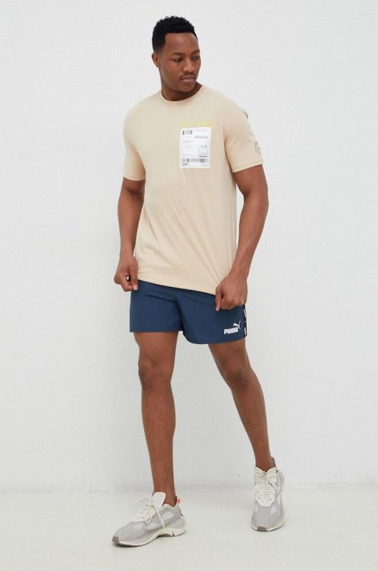 Бавовняна футболка Puma колір бежевий з аплікацією 536315-01 фото 2