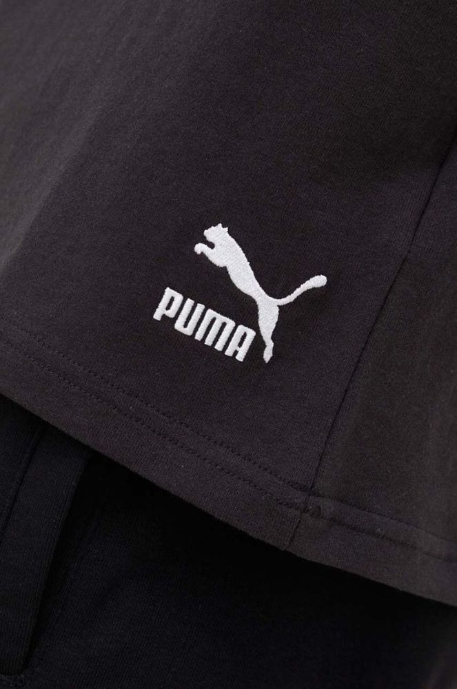 Бавовняна футболка Puma колір чорний з аплікацією 536315-01 фото 5