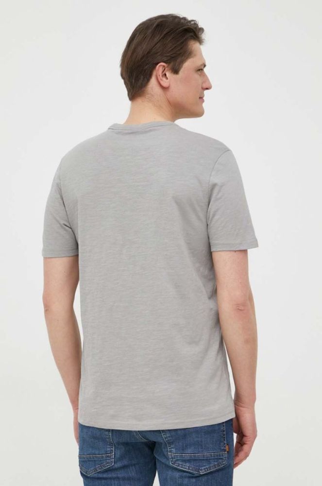 Бавовняна футболка BOSS BOSS CASUAL колір сірий з аплікацією (3120315) фото 3