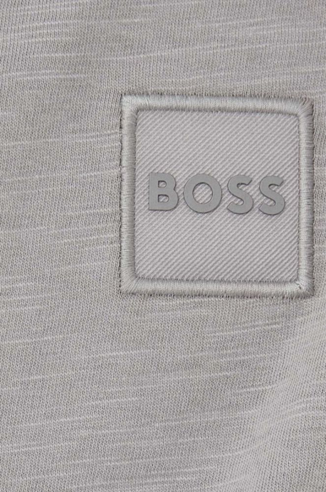Бавовняна футболка BOSS BOSS CASUAL колір сірий з аплікацією (3120315) фото 5