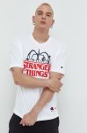 Бавовняна футболка Champion Xstranger Things колір білий з принтом (2537554)