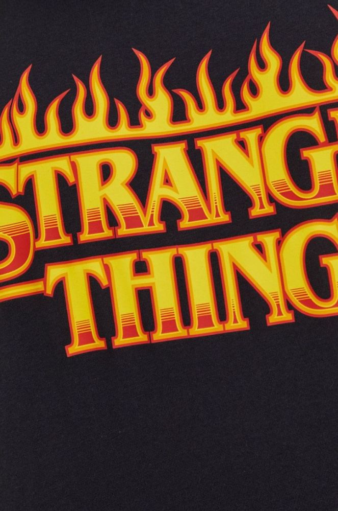 Бавовняна футболка Champion Xstranger Things колір чорний з принтом (2537545) фото 5