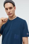Бавовняна футболка Champion з аплікацією колір блакитний