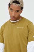 Бавовняна футболка Champion колір зелений однотонний (2759077)