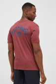 Бавовняна футболка Billabong колір бордовий з принтом