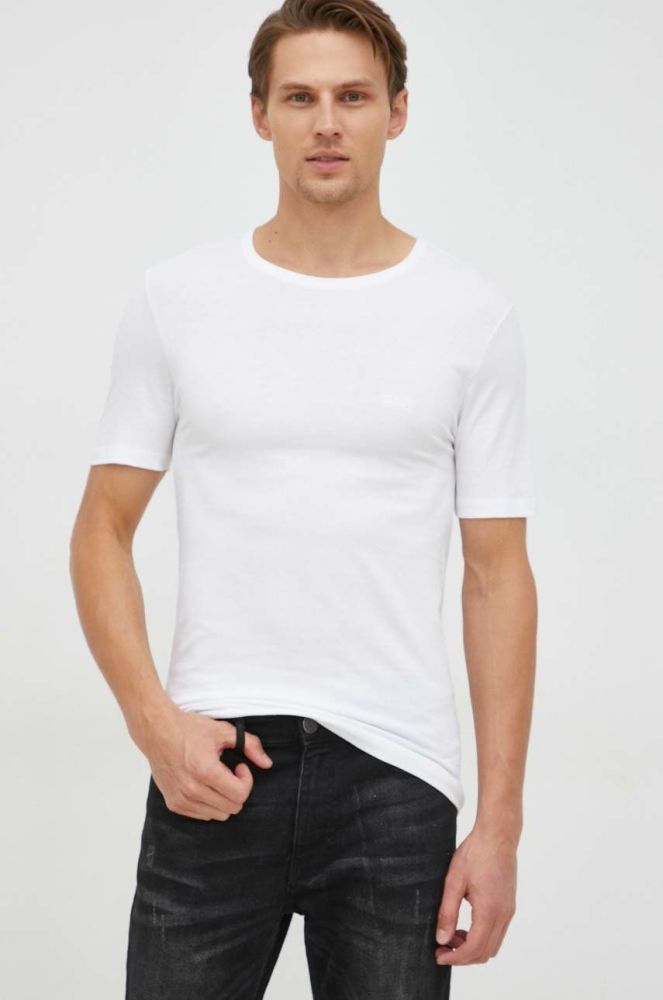 Бавовняна футболка BOSS (3 шт.) колір чорний меланж (2834714)