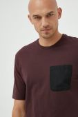 Бавовняна футболка Sisley колір бордовий однотонний