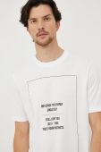 Бавовняна футболка Sisley колір білий з принтом (2587396)