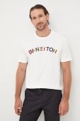 Бавовняна футболка United Colors of Benetton колір білий з аплікацією (2587435)