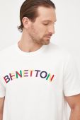 Бавовняна футболка United Colors of Benetton колір білий з аплікацією (2587435)