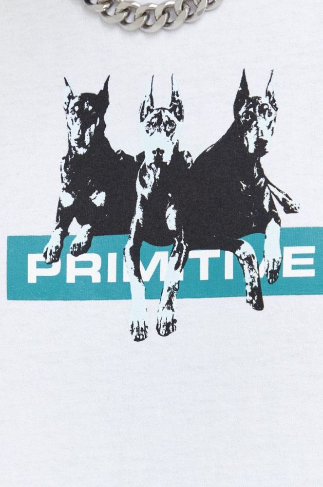 Бавовняна футболка Primitive колір білий з принтом (2725455) фото 5