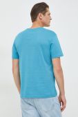 Бавовняна футболка United Colors of Benetton з принтом колір блакитний (2762855)