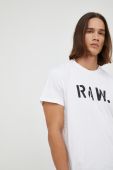 Бавовняна футболка G-Star Raw колір білий з принтом (2556504)