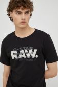 Бавовняна футболка G-Star Raw колір чорний з принтом (2625046)