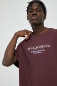 Бавовняна футболка Lee колір бордовий з принтом