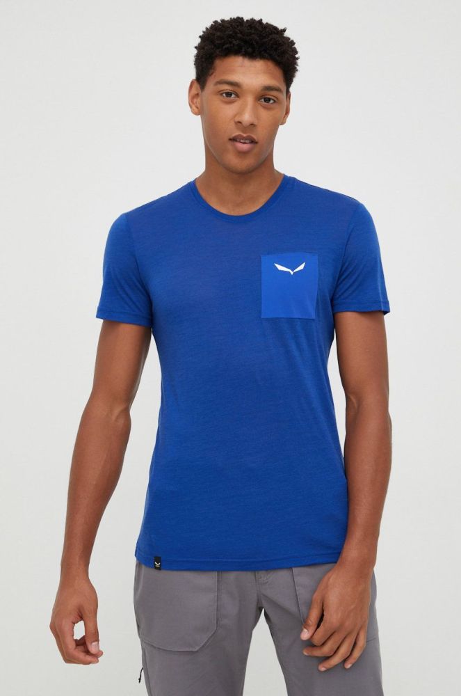 Спортивна футболка Salewa Pure з принтом колір блакитний