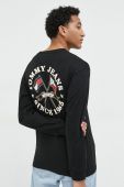 Бавовняний лонгслів Tommy Jeans колір чорний з принтом (2845560)