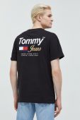 Бавовняна футболка Tommy Jeans колір чорний з принтом (2590030)