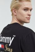 Бавовняна футболка Tommy Jeans колір чорний з принтом (2590030)