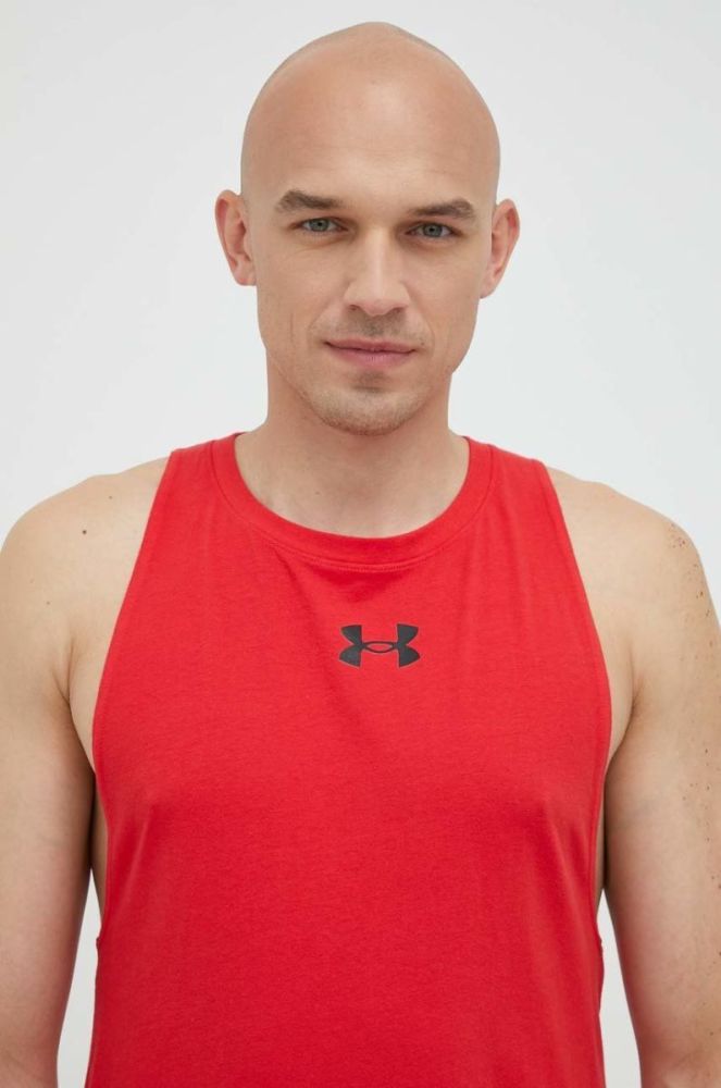 Футболка Under Armour Baseline чоловіча колір червоний фото 4