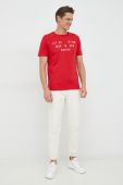 Бавовняна футболка United Colors of Benetton колір червоний з принтом