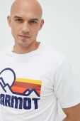 Бавовняна футболка Marmot колір білий з принтом