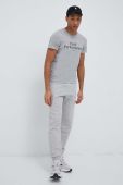 Бавовняна футболка Peak Performance колір сірий з принтом