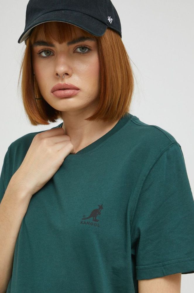 Бавовняна футболка Kangol колір зелений з принтом (2812574) фото 6