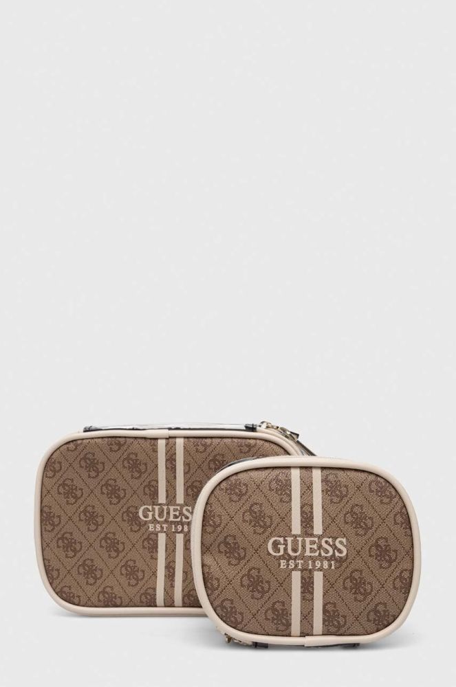 Косметичка Guess 2-pack колір бежевий