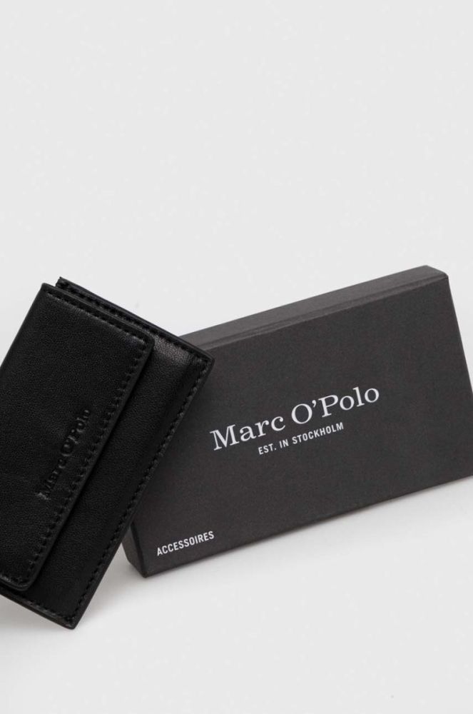 Шкіряний гаманець Marc O'Polo колір чорний фото 4