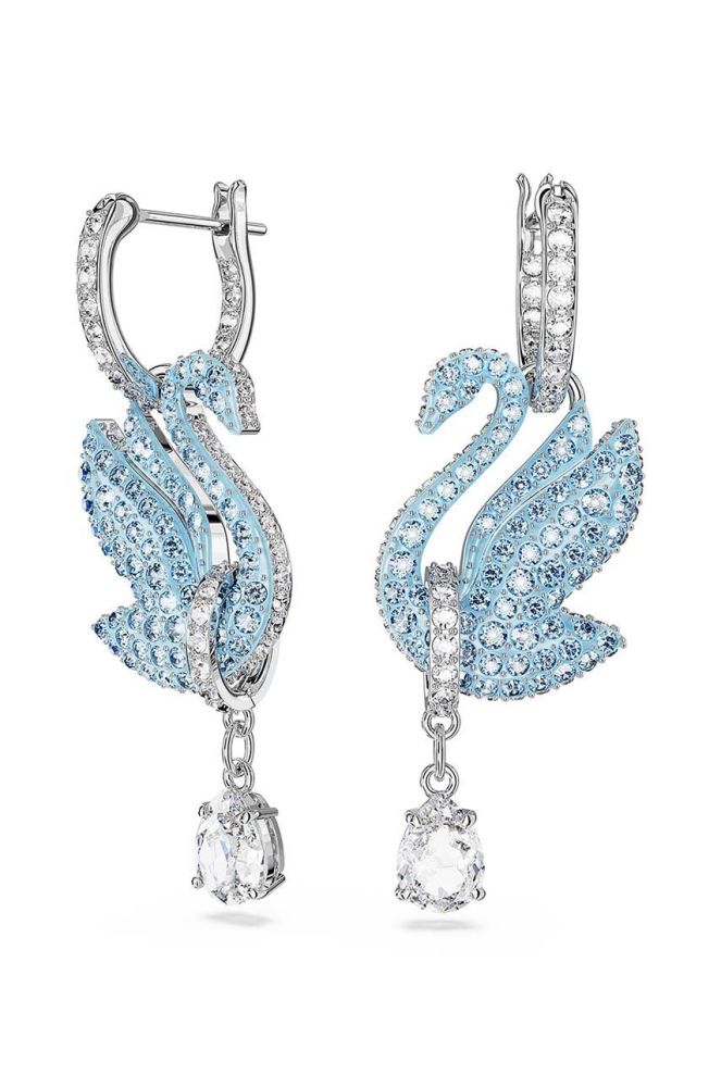 Сережки Swarovski ICONIC SWAN колір блакитний (3376141)