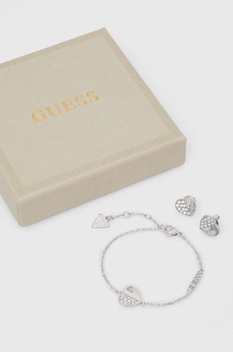 Кольє і сережки Guess колір срібний (3577303)