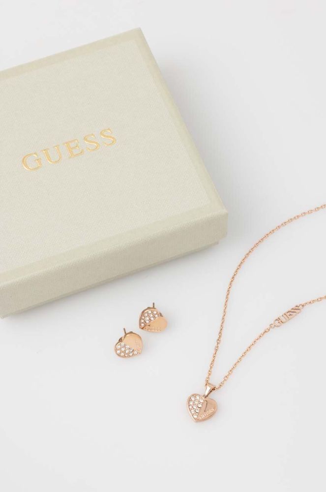 Кольє і сережки Guess колір рожевий (3570730)