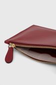Шкіряна косметичка Twinset колір бордовий