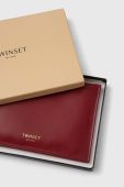 Шкіряна косметичка Twinset колір бордовий
