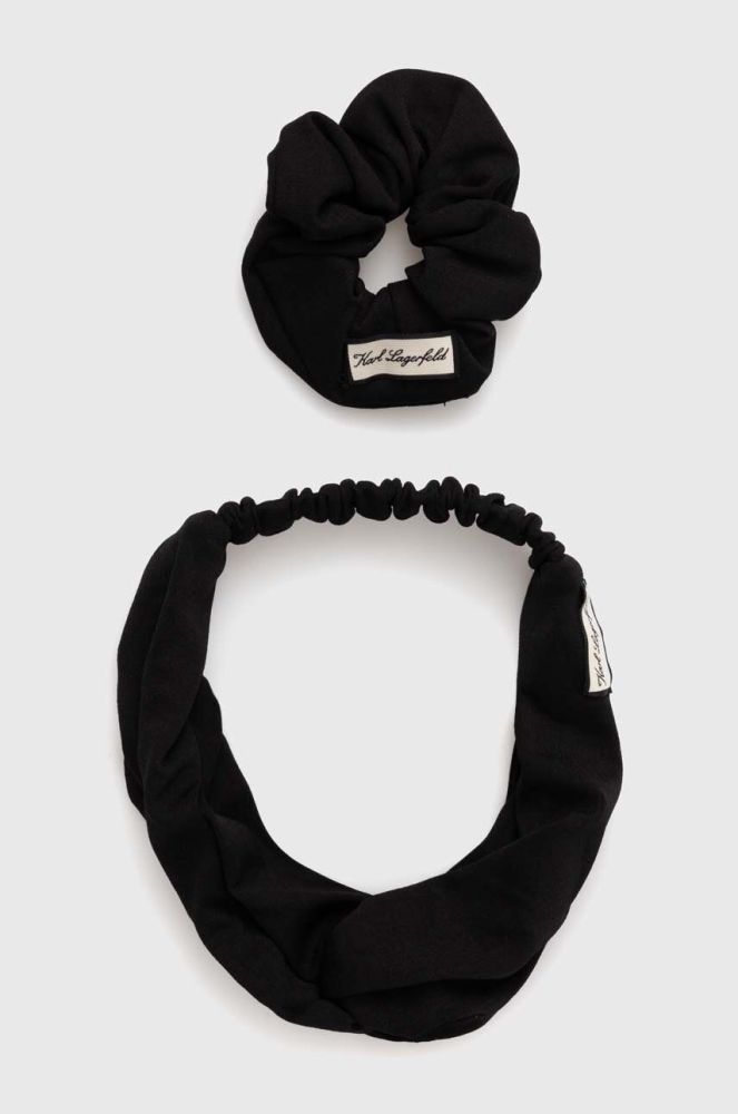 Пов'язка і гумка для волосся Karl Lagerfeld колір чорний