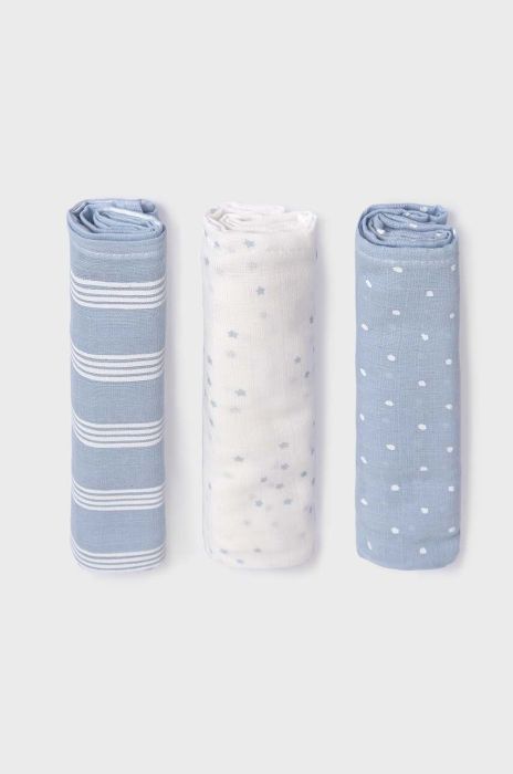 Дитяча пелюшка Mayoral Newborn 3-pack колір блакитний (3413128)