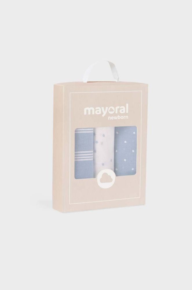 Дитяча пелюшка Mayoral Newborn 3-pack колір блакитний (3413128) фото 2