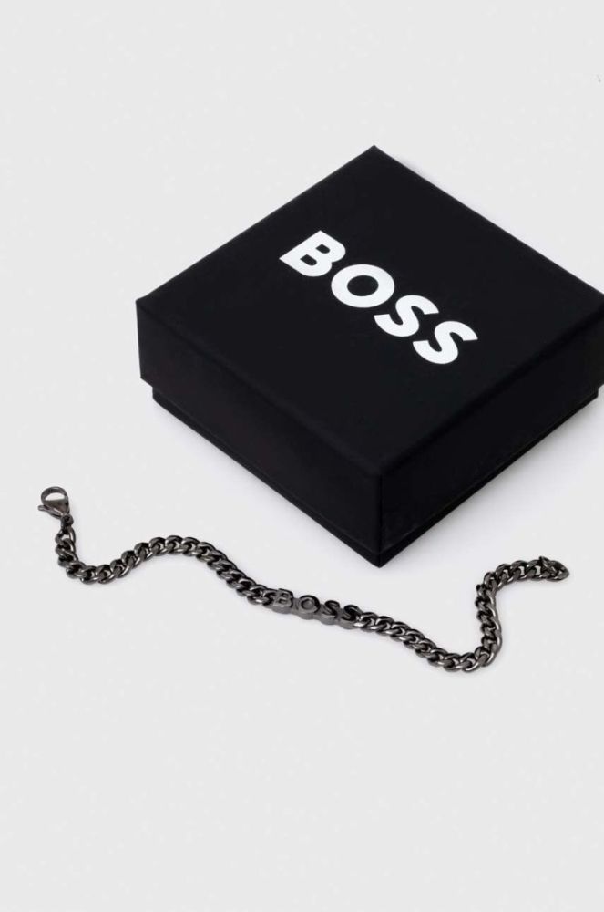 Браслет BOSS чоловіча колір сірий (3517516) фото 2