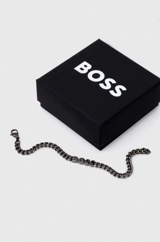 Браслет BOSS чоловіча колір сірий (3517516) фото 2