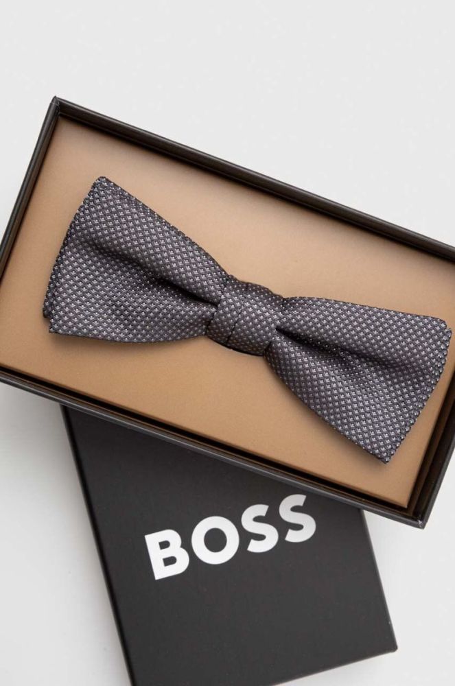 Шовковий метелик BOSS колір сірий фото 3