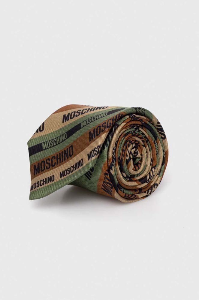Шовковий галстук Moschino колір коричневий