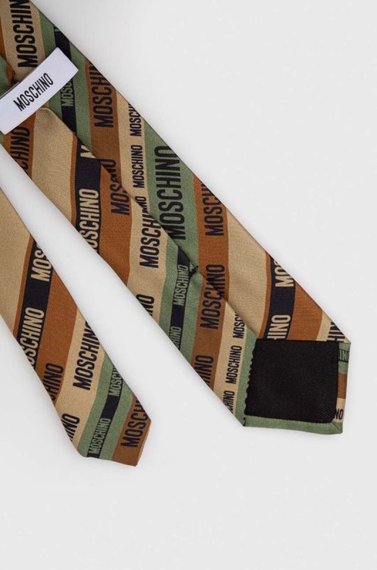 Шовковий галстук Moschino колір коричневий фото 2