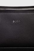Шкіряна сумка для ноутбука BOSS колір чорний Шкіряна сумка для ноутбука BOSS колір чорний