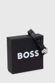 Шкіряний браслет BOSS чоловіча колір чорний (3488702)