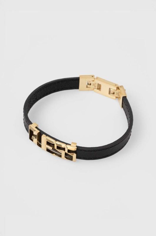 Шкіряний браслет Guess чоловіча колір золотий (3563784)